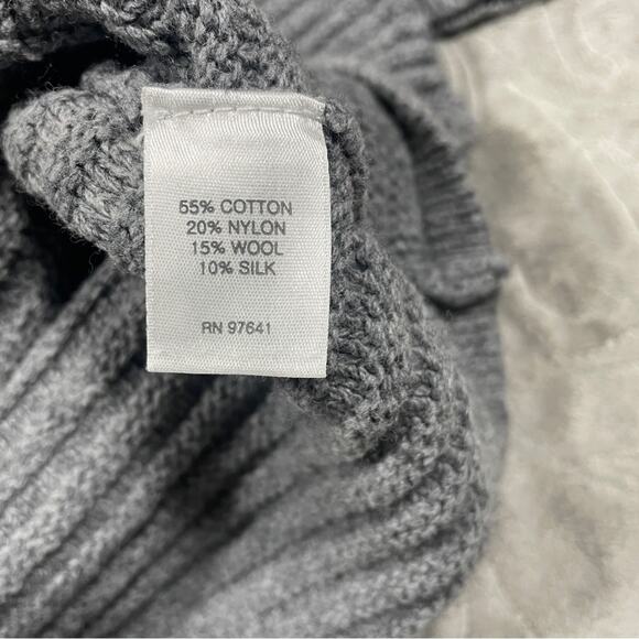 J. Jill Knit Sweater Gray Ribbed Pullover Women’s L Tall Wool Silk Lagenlook - Picture 5 of 6